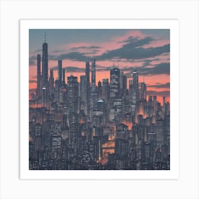 Cityscape Silhouette 2 Art Print