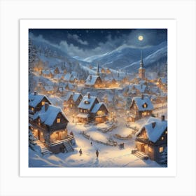 Christmas Village Art Print 2 Art Print