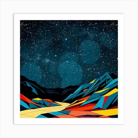 Abstract Mountain Landscape Art Print