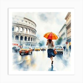 Watercolor Of Rome Art Print