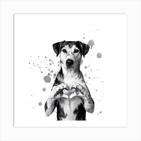 Heart Dog Art Print