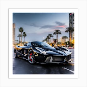 Black Ferrari Art Print