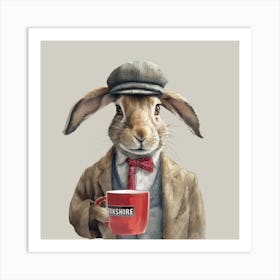 Hare With Tea New Final Flattened Art Print