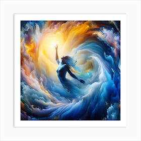 Woman In The Clouds Art Print