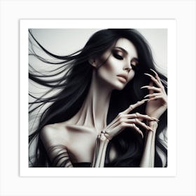 Skeleton Woman Art Print