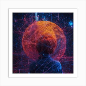 Girl In Space Art Print