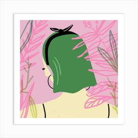 Jungle Girl Square Art Print