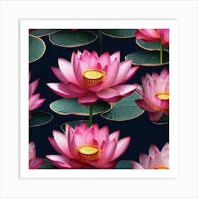 Lotus Flower Wallpaper 8 Art Print