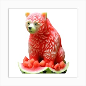 Watermelon red bear Art Print