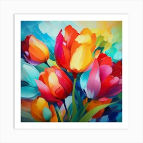 Colorful Tulips 3 Art Print