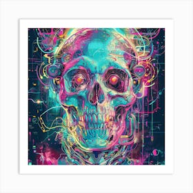 Skull Psychedelic 2 Art Print