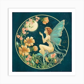 Fairy In The Moonlight 7 Art Print