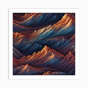 Abstract Mountains Art Print