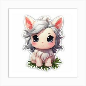 Cute Kawaii Cat Art Print