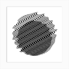 Iluzie Optica Valuri Monocrome Art Print