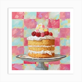 Pastel Tile Victoria Sponge 3 Art Print