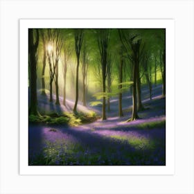 Bluebell Forest 3 Art Print