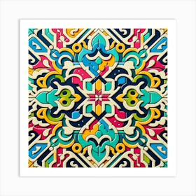 Islamic Colourful Tile Art Print