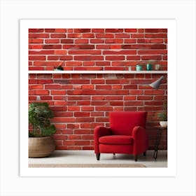 Red Brick Wall Art Print