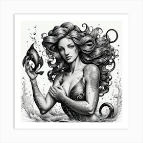 Zodiac Water Bearer Aquarius Art Print