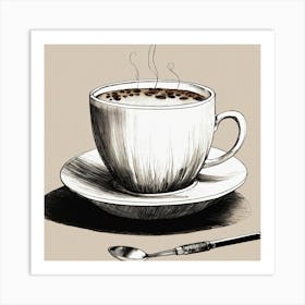 Coffee Cup And Spoon Art Print