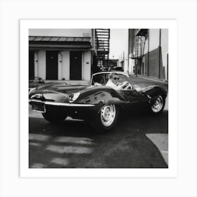 Steve McQueen driving his Jarguard 1 Art Print