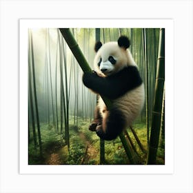 Panda Bear In Bamboo Forest 7 Art Print