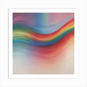 Abstract Rainbow Wave Art Print