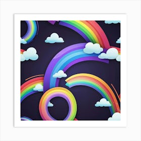 Rainbows And Clouds Art Print