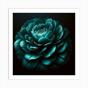 Teal Flower Art Print