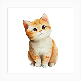 Cute Orange Tabby Cat Art Print