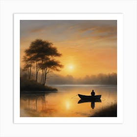 Sunset On The Lake Art Print