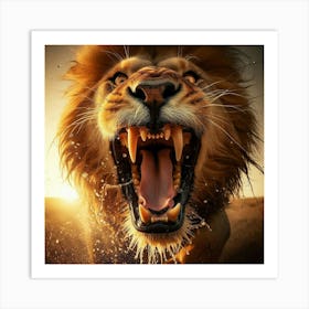 Lion Roaring 3 Art Print