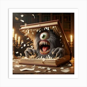 Monster In The Book 1 Art Print