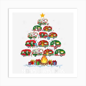 Funny Camping Merry Christmas Tree Camper Family Xmas Pajama Art Print