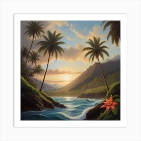 Hawaiian Sunset 1 Art Print