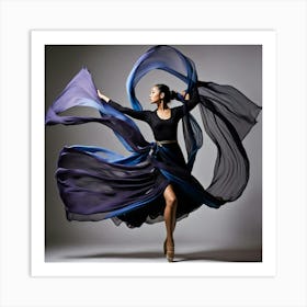 dancer with scarves Art Print