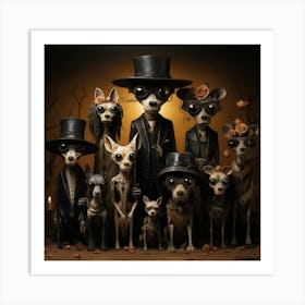 Dogs Of Halloween 1 Art Print