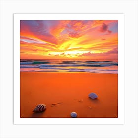 Sunset On The Beach 4 Art Print