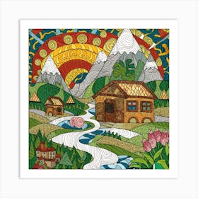 Small mountain village 32 Art Print