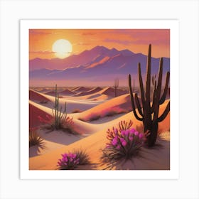 Desert Landscape Paintings Art Print 1 Art Print