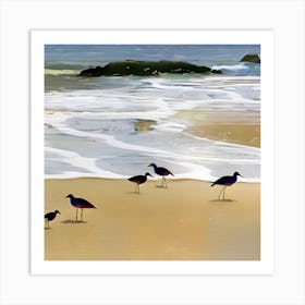 Sandpipers On The Beach Art Print