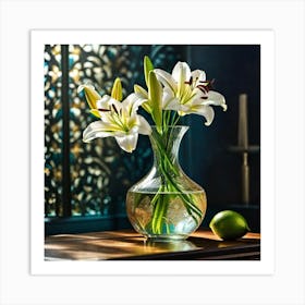 Lilies In A Vase 7 Art Print