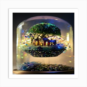 Fairy House Under The Glass Dome Art Print