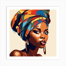 African Woman In A Turban 1 Art Print