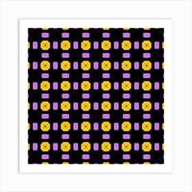 Pattern Black Background Seamless Art Print