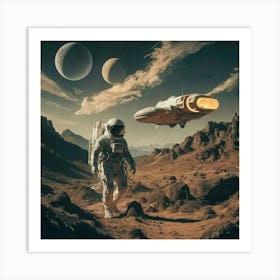 Astronaut In Space Art Print