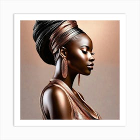 Ebony Woman With Braids 2 Art Print