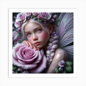 Fairy With Roses 1 Art Print