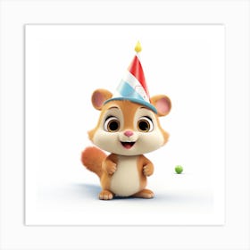 Birthday Chipmunk Art Print